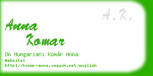 anna komar business card